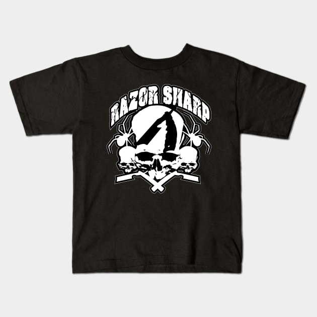 Razor Sharp Blades Kids T-Shirt by Spikeani